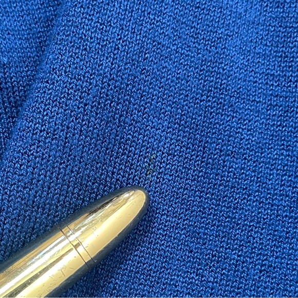 Love Moschino Blue Ruffle Hem Cotton Blend Open Front Waterfall Cardigan Sweater - Picture 14 of 16